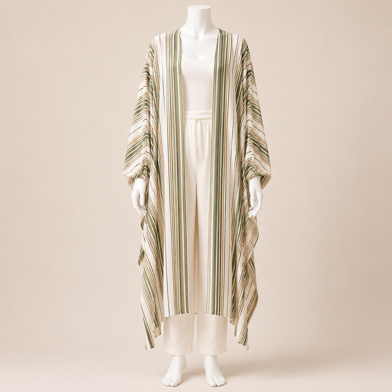 Women Striped Satin Cardigan