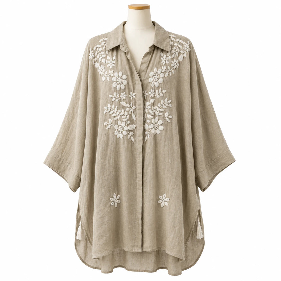 Floral Embroidered Poncho