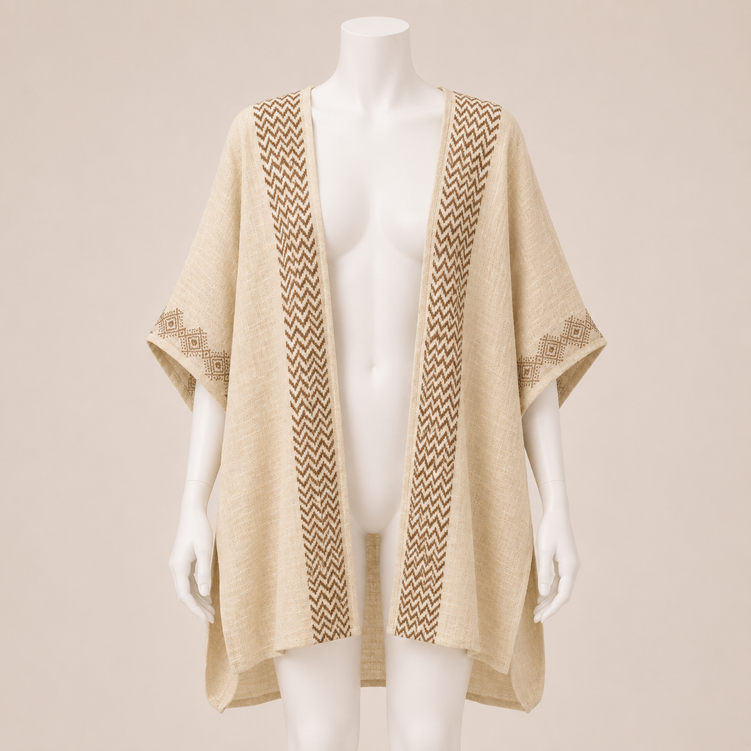 Open Front Pattern Kaftan
