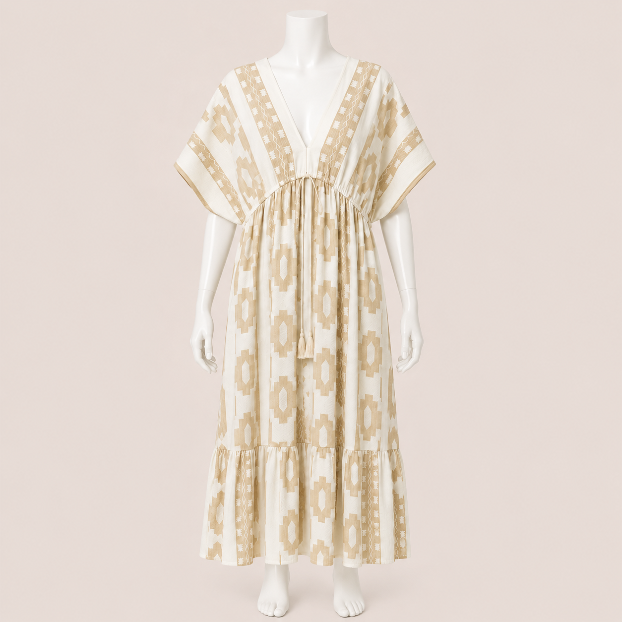 Women Printed Short Sleeve Maxi Dress