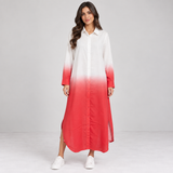 Women Ombre Button-Down Maxi Dress