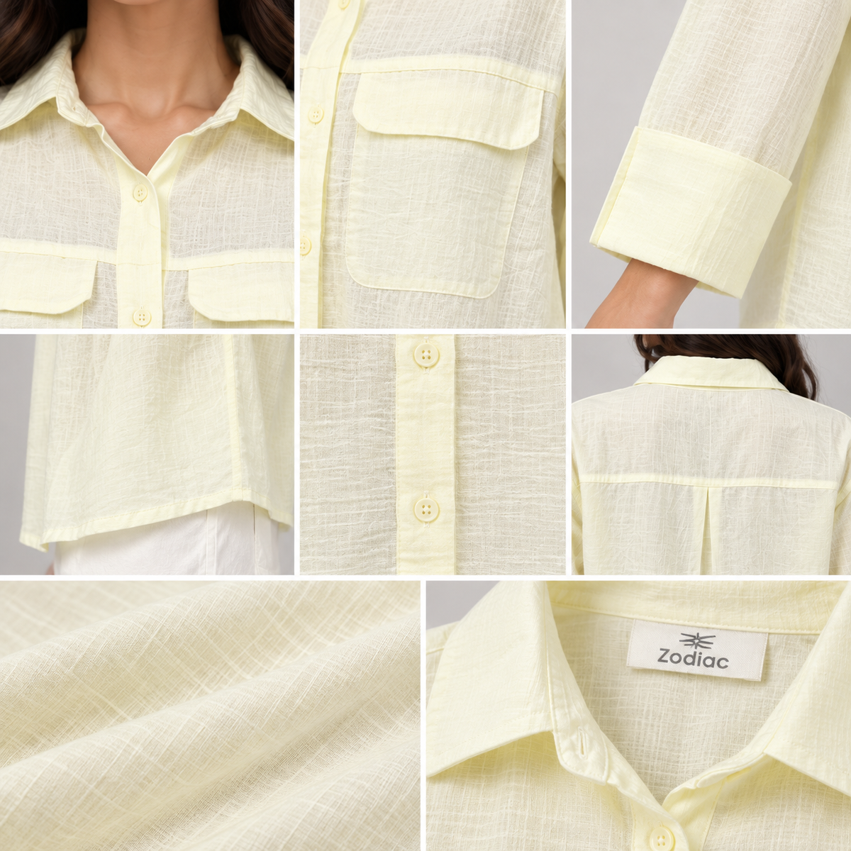 Women Striped Linen-Blend Utility Shirt
