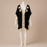 Fringe Trim Floral Kaftan