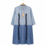 Load image into Gallery viewer, Ombre Embroidered Shirt Dress