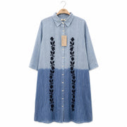 Ombre Embroidered Shirt Dress